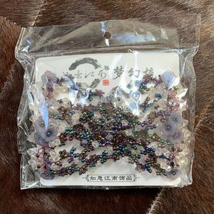 Multicolored beaded hair combs